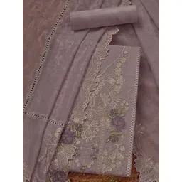 Soch Floral Embroidered Sequinned Organza Unstitched Dress Material-picture-38