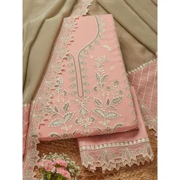 Soch Floral Embroidered Thread Work Organza Unstitched Dress Material-picture-44