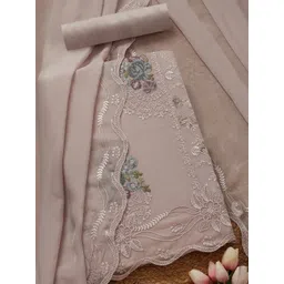 Soch Floral Embroidered Thread Work Organza Unstitched Dress Material-picture-41