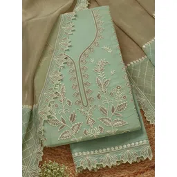 Soch Floral Embroidered Zari Organza Unstitched Dress Material-picture-36