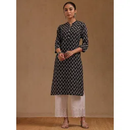 Soch Floral Printed Mandarin Collar Cotton Straight Kurta-picture-35