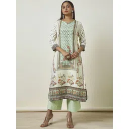 Soch Floral Printed Notch Neck Straight Kurta-picture-16