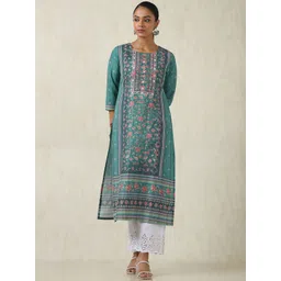 Soch Floral Printed Round Neck Straight Kurta-picture-21