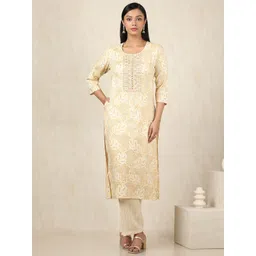 Soch Floral Printed Sequinned Straight Kurta With Trousers-picture-28