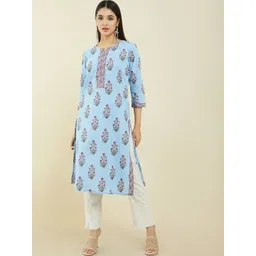 Soch Floral Printed Straight Cotton Kurta-picture-22