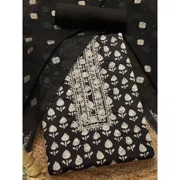 Soch Floral Printed Thread Work Jam Cotton Unstitched Dress Material-picture-21