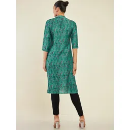 Soch Floral Printed V Neck Straight Kurta image 4