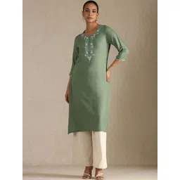 Soch Floral Yoke Design Thread Work Straight Kurta-picture-39