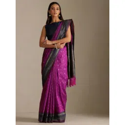 Soch Fuchsia Tussar Woven Design Saree With Unstitched Blouse Piece-picture-27