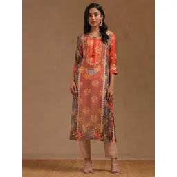 Soch Grey Muslin Printed Three-Quarter Sleeves Kurta-picture-28