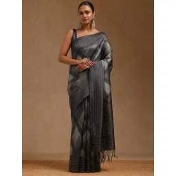 Soch Grey Printed Saree With Unstitched Blouse-picture-27