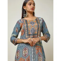 Soch Grey Printed Straight Kurtis image 5