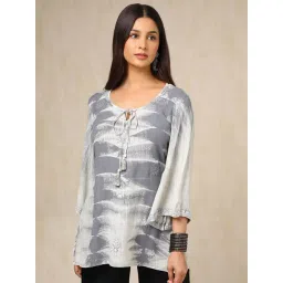 Soch Grey Rayon Crepe Regular Fit Embroidered Top-picture-20