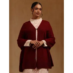 Soch Maroon Acrylic Knitted Shawl-picture-30