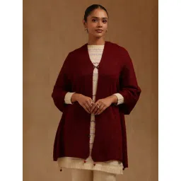 Soch Maroon Acrylic Knitted Shawl-picture-18