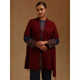 Soch Maroon Acrylic Knitted Shawl-picture-16