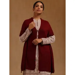 Soch Maroon Acrylic Knitted Shawl-picture-25