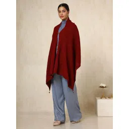 Soch Maroon Acrylic Zari Shawl image 5