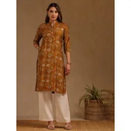 Soch Mustard Muslin Floral Kurti-picture-22