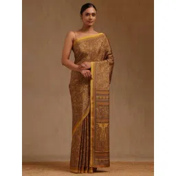 Soch Mustard Printed Saree With Unstitched Blouse-picture-13