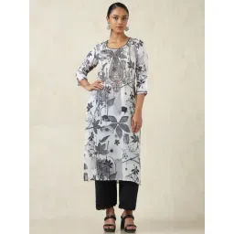 Soch Off White Regular Fit Floral Print Kurtas-picture-31