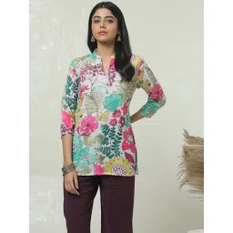 Soch Off White Regular Fit Floral Print Tunic-picture-44