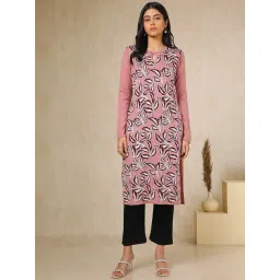 Soch Pink Acrylic Regular Fit Woven Design Kurta-picture-18