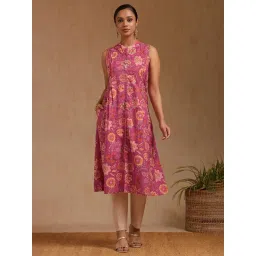 Soch Pink Cotton Floral Kurta With Unstitched Sleeves-picture-28