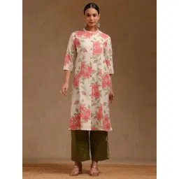 Soch Pink Cotton Regular Fit Floral Print Kurta-picture-34