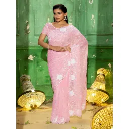 Soch Pink Embellished Saree image 1