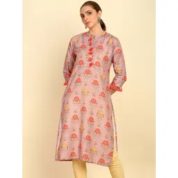 Soch Pink Floral Printed Thread Work Kurta-picture-33