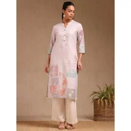 Soch Pink Rayon Floral Kurta-picture-27