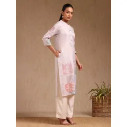 Soch Pink Rayon Floral Kurta image 3