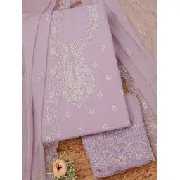 Soch Printed Floral Embroidered Beads & Stones Organza Unstitched Dress Material-picture-29