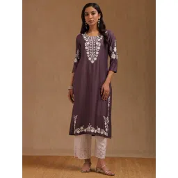 Soch Purple Viscose Embroidered Kurta-picture-23