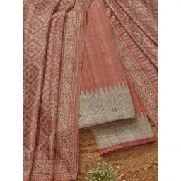 Soch Rust Embroidered Unstitched Dress Material-picture-13