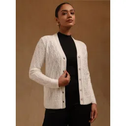 Soch White Acrylic Woven Design Cardigan-picture-15