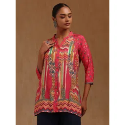 Soch Women Abstract Printed Mandarin Collar Tunic-picture-22