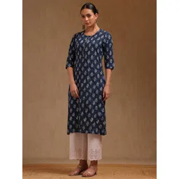 Soch Women Floral Printed Festive Cotton Straight Kurta-picture-36