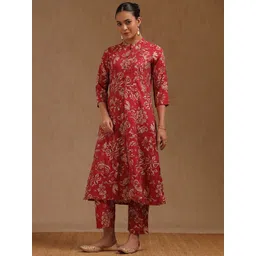 Soch Women Floral Printed Mandarin Collar Top & Trousers Co-Ords Sets-picture-29