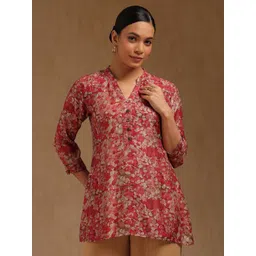 Soch Women Floral Printed Mandarin Collar Tunic-picture-21
