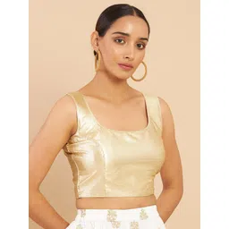 Soch Women Gold Sequinned Saree Blouse-picture-37