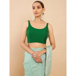 Soch Women Green Solid Silk Saree Blouse-picture-27