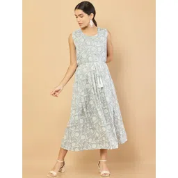Soch Women Grey Floral Printed Embroidery Anarkali Kurta image 1