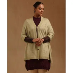 soch Women Knitted Acrylic Wrap with Embossed Pattern & Badge Accent-picture-16