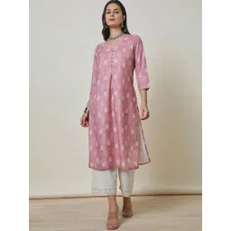 Soch Women Linen Blend Paisley Print Kurta-picture-37