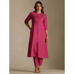 Soch Women Mandarin Collar A-Line Kurta with Trousers-picture-37