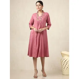 Soch Women V-Neck A-Line Midi Dress-picture-41