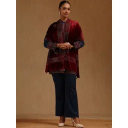 Soch Women Woven Design Velvet Shawl-picture-36