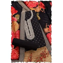 soch Womens Black Silk Blend Embroidered Unstitch Dress Material With Zari-picture-25